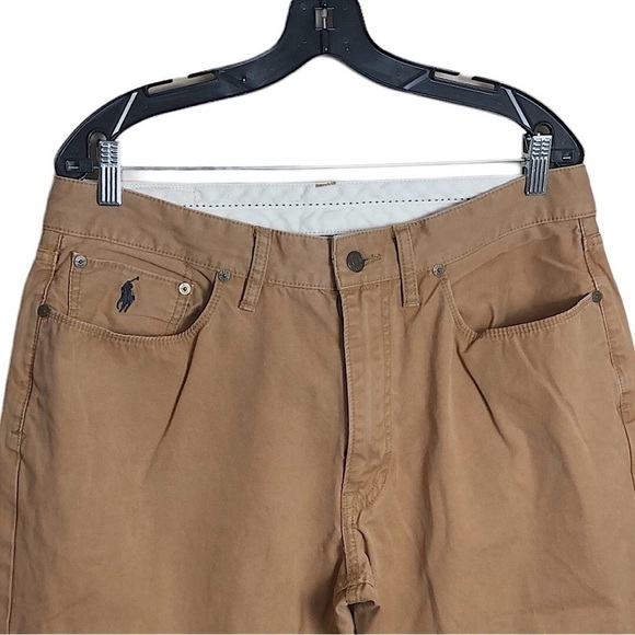 POLO Ralph Lauren Chino Pants Mens 36 x 32 Khaki Beige Tan Straight Leg Relaxed - Picture 2 of 13